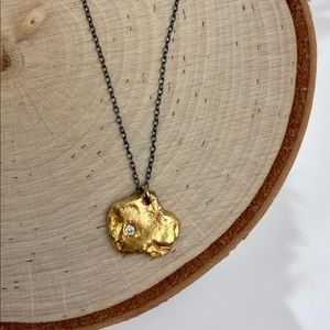 Gold over silver & cz necklace